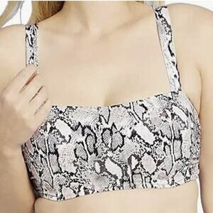 Shade & Shore Women's Light Lift Square Neck Bralette Bikini Top Beige Size 32B